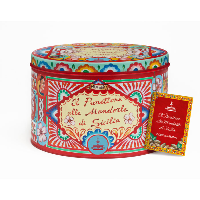 Fiasconaro - Panettone alle Mandorle Kg 1 Latta Rossa - Collezione Dolce & Gabbana