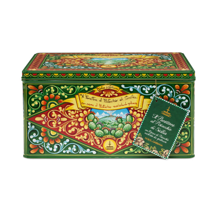 Fiasconaro - Panettone al Pistacchio Kg 1 Latta verde - Collezione Dolce & Gabbana