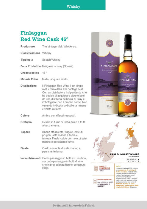 Finlaggan  - Whisky Red Wine Cask 46° cl 70 in astuccio